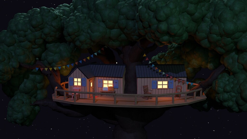 Front of the Treehouse during the night
